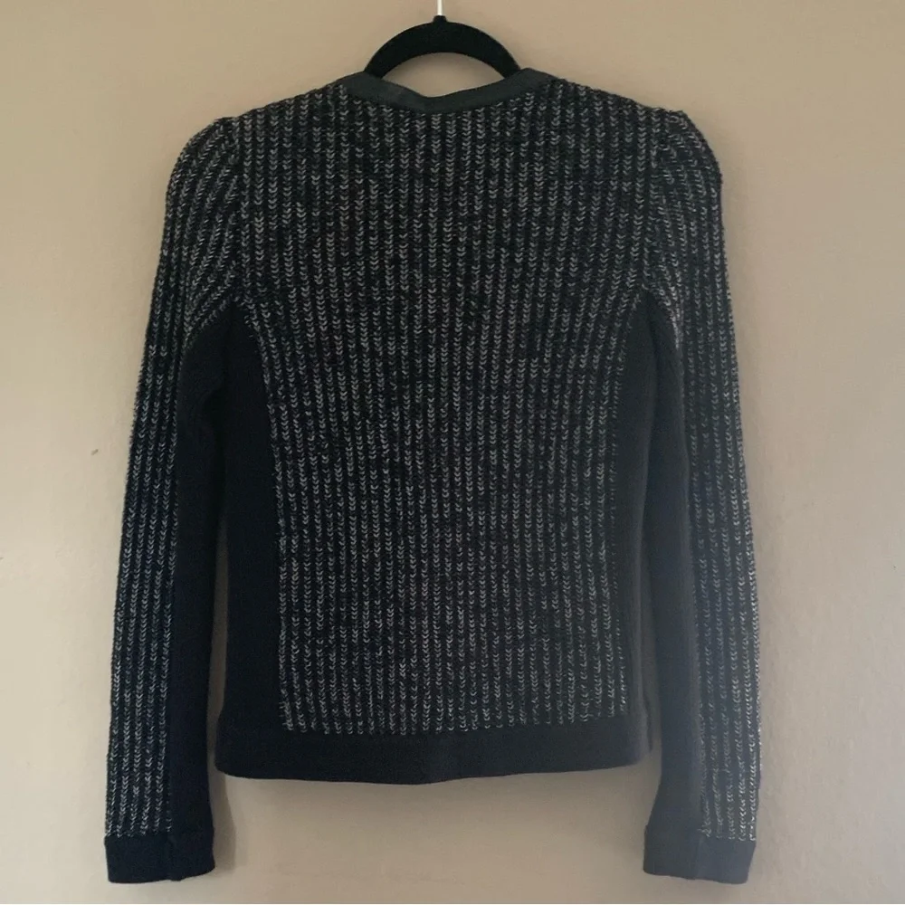 Rag & Bone Moto Sweater Jacket with lamb leather trim - Picture 8 of 10